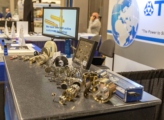 Products displaying on the show floor