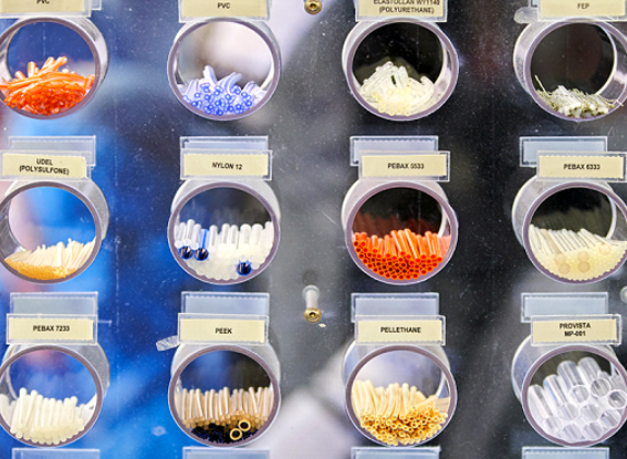 A view of Plastics materials displaying on show floor 